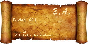 Budai Ali névjegykártya